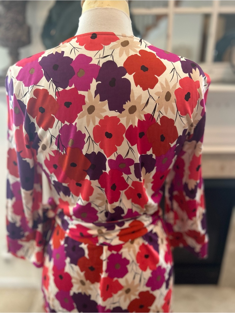 Diane Von Furstenberg Poppy Wrap Dress in a Vibrant Color Palette - Picture 9 of 12